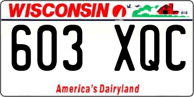 WI license plate 603XQC