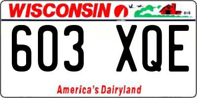 WI license plate 603XQE
