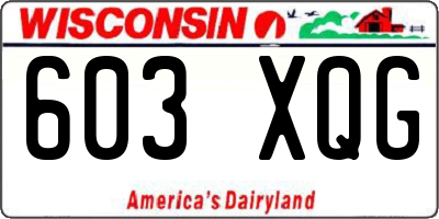 WI license plate 603XQG