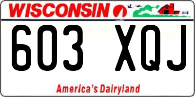 WI license plate 603XQJ
