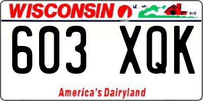 WI license plate 603XQK