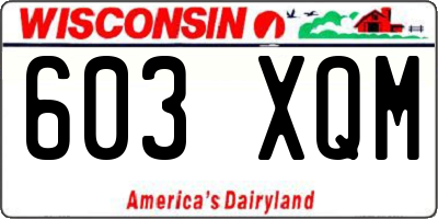 WI license plate 603XQM
