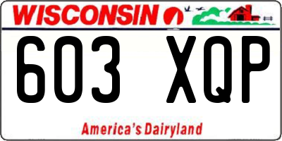 WI license plate 603XQP