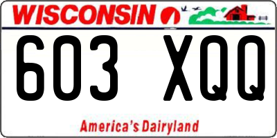 WI license plate 603XQQ
