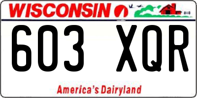 WI license plate 603XQR