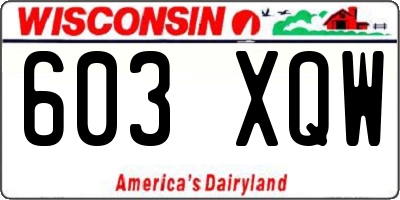 WI license plate 603XQW