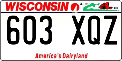 WI license plate 603XQZ