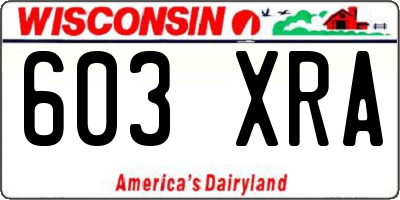 WI license plate 603XRA