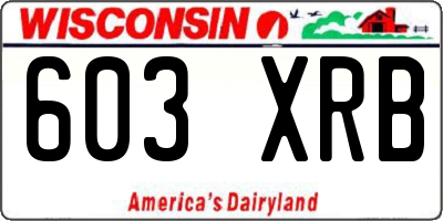 WI license plate 603XRB