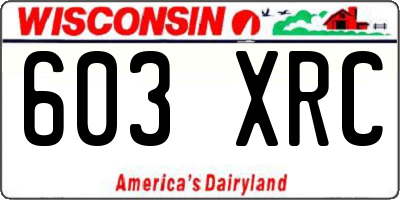 WI license plate 603XRC