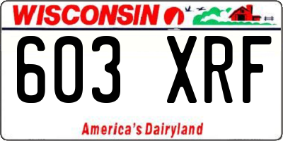 WI license plate 603XRF