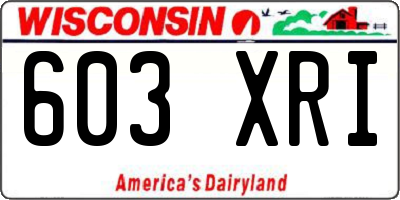 WI license plate 603XRI