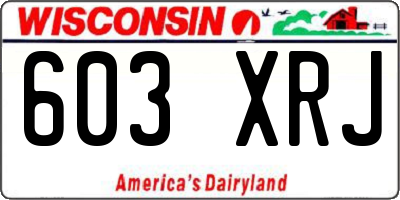 WI license plate 603XRJ
