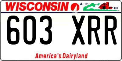 WI license plate 603XRR