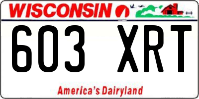 WI license plate 603XRT