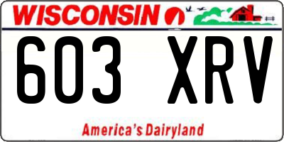 WI license plate 603XRV