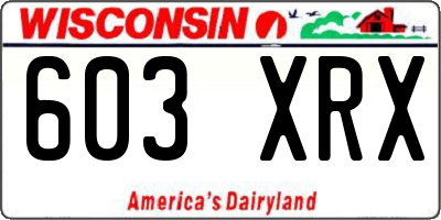 WI license plate 603XRX