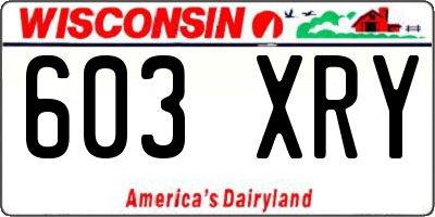 WI license plate 603XRY
