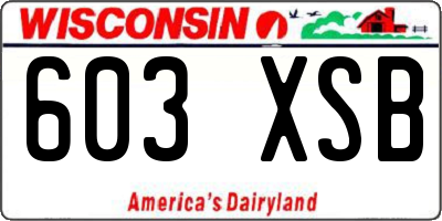 WI license plate 603XSB