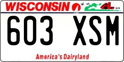 WI license plate 603XSM