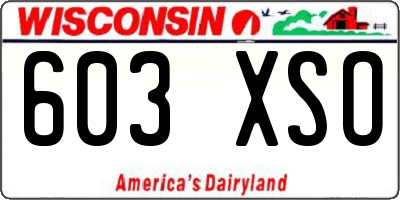 WI license plate 603XSO