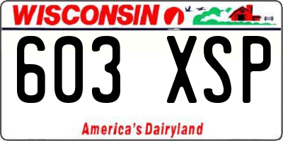 WI license plate 603XSP