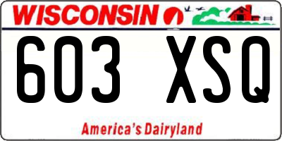WI license plate 603XSQ