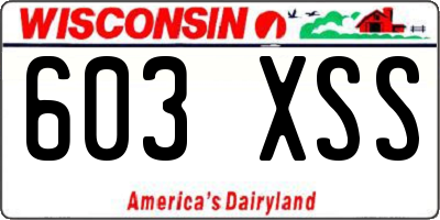 WI license plate 603XSS