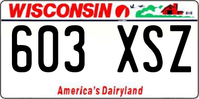 WI license plate 603XSZ