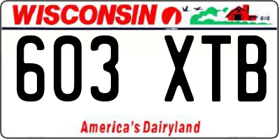 WI license plate 603XTB