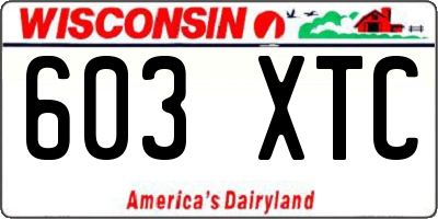 WI license plate 603XTC