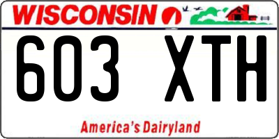 WI license plate 603XTH