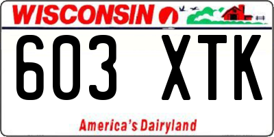 WI license plate 603XTK