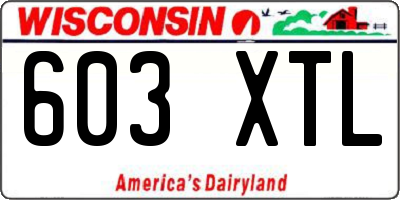 WI license plate 603XTL