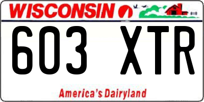 WI license plate 603XTR