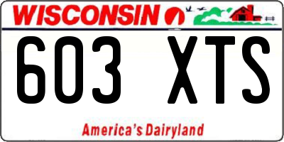 WI license plate 603XTS