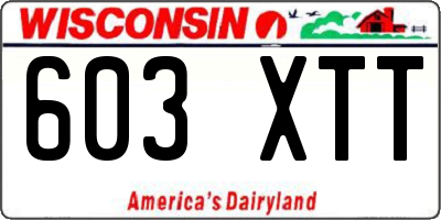 WI license plate 603XTT