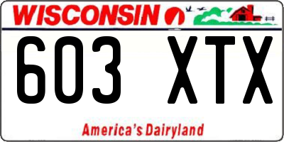 WI license plate 603XTX