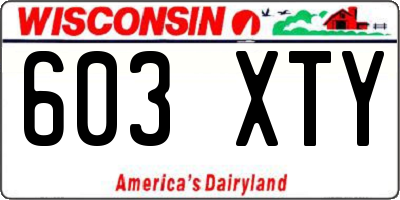 WI license plate 603XTY