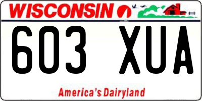 WI license plate 603XUA