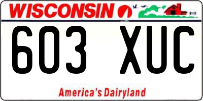 WI license plate 603XUC