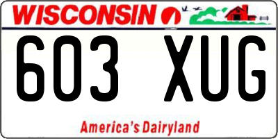 WI license plate 603XUG