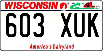 WI license plate 603XUK
