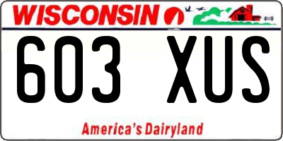 WI license plate 603XUS