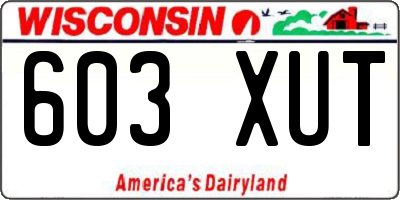 WI license plate 603XUT