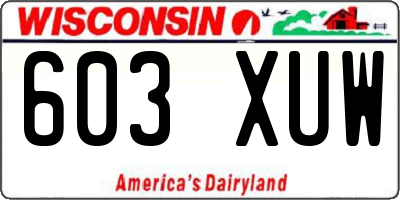 WI license plate 603XUW