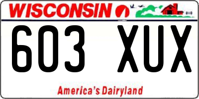 WI license plate 603XUX