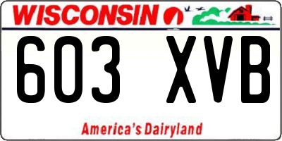 WI license plate 603XVB