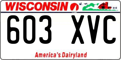 WI license plate 603XVC
