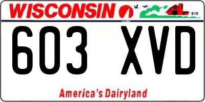 WI license plate 603XVD
